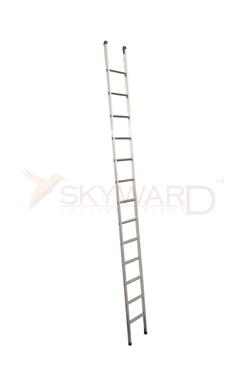 Model No. 140 Aluminium Single Ladder Flat Step for Home, Warehouse and Industrial Access Use, Professional Portable Ladder for Maintenance, Storage, Electrical and Daily Working Needs 